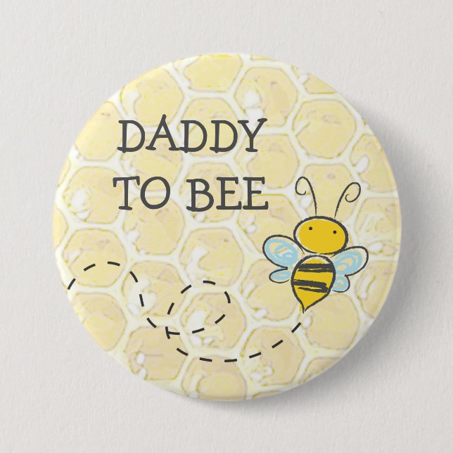 Daddy to Be Bumblebee Baby Shower Button (Front)