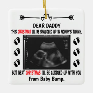 Daddy To Be from Bump Christmas Custom Photo Ceramic Ornament