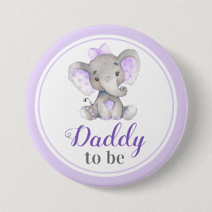 Daddy to be New Father Dad Baby Shower Elephant 3 Inch Round Button