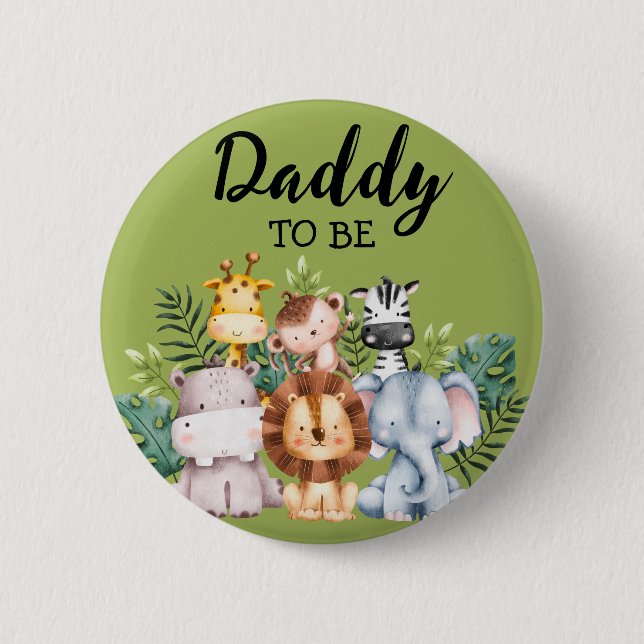 Daddy To Be | Woodland Creatures Baby Shower 2 Inch Round Button (Front)