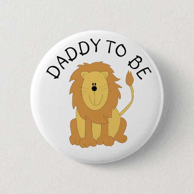 Daddy to be Zebra Baby Shower button (Front)