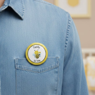 Daddy To Bee Be Baby Shower Expecting 4 Inch Round Button