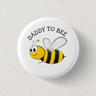 Daddy To Bee Bumble Bee Baby Shower 1 Inch Round Button