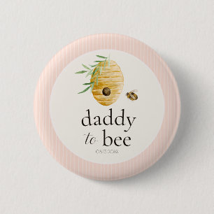 Daddy To Bee Girl Bumblebee Baby Shower Family Pin