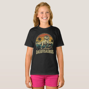 Daddy Trex Dinosaur Daddysaurus Retro Fathers Day T-Shirt