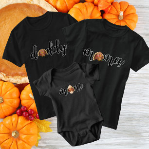 Daddy Turkey Retro Thanksgiving Family Matching T-Shirt