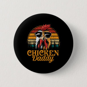 Daddy Vintage Poultry Farmer Funny Fathers Day Men 2 Inch Round Button