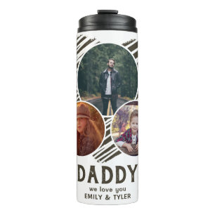 Daddy we love you Heart 3 Photo Father`s Day  Thermal Tumbler