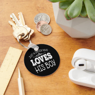 Daddy Who Loves His Boy Happy Fathers Day Keepsake Keychain