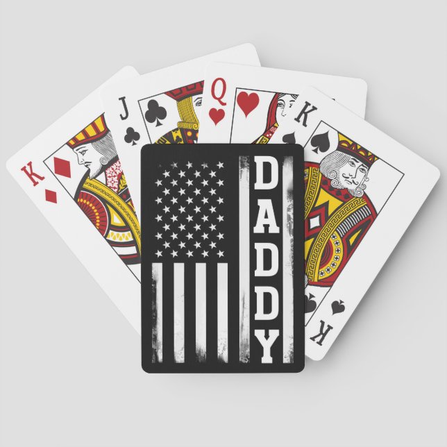 Daddy with US American Flag Playing Cards (Back)