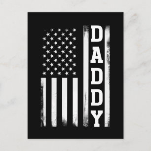 Daddy with US American Flag Postcard