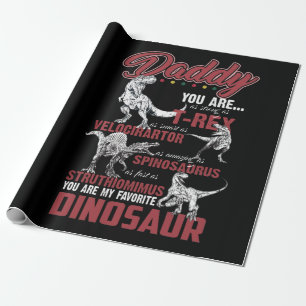 Daddy You Are As Strong As T-rex Dinosaur Gift Wrapping Paper