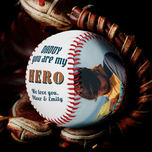 Daddy you are Hero Father`s Day Family 2 Photo Baseball