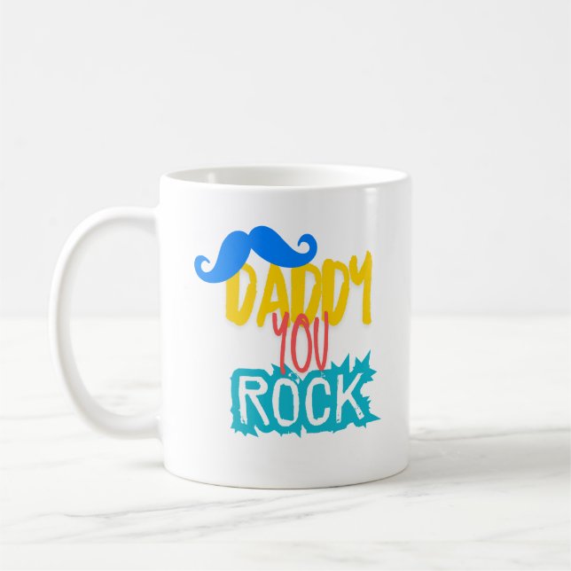 Daddy You Rock Classic Mug, 11 oz Coffee Mug (Left)