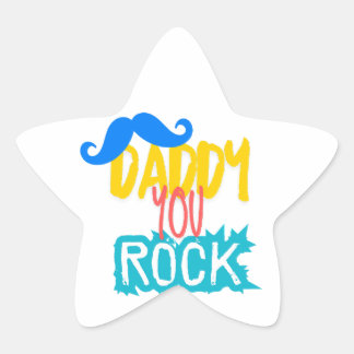 Daddy You Rock Star Sticker