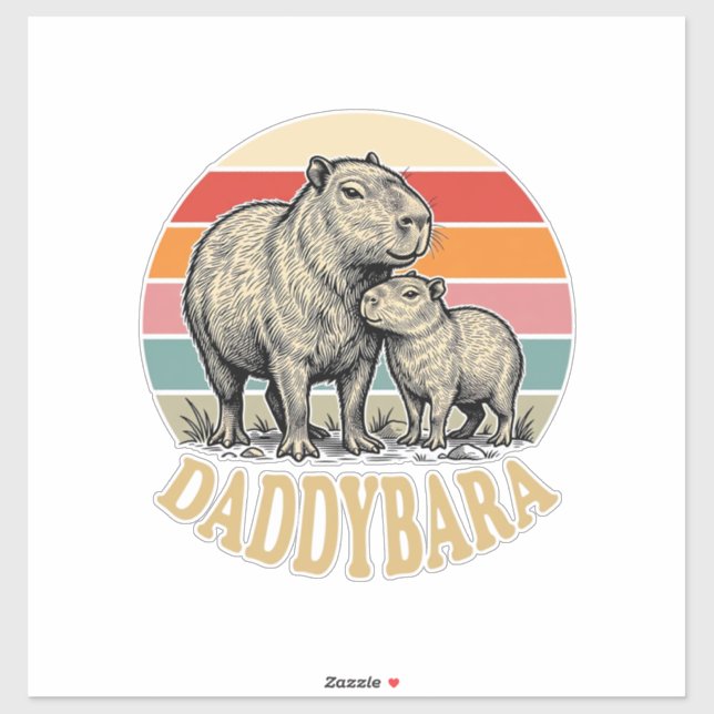 Daddybara Capybara Dad Vintage Sunset Shirt_1 (Sheet)