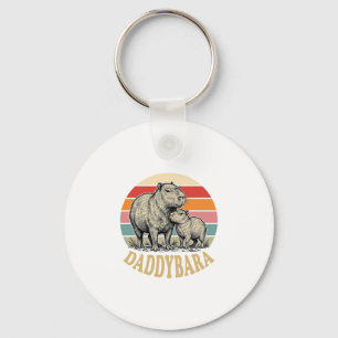 Daddybara Capybara Dad Vintage Sunset Shirt_1 Keychain