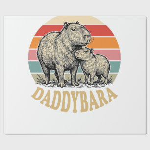 Daddybara Capybara Dad Vintage Sunset Shirt_1 Wrapping Paper
