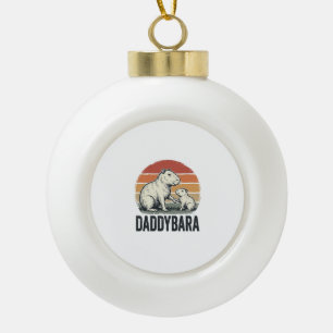Daddybara Capybara Vintage Sunset Shirt Design_1 Ceramic Ball Christmas Ornament