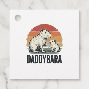 Daddybara Capybara Vintage Sunset Shirt Design_1 Favour Tags