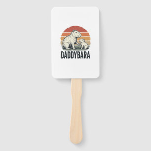 Daddybara Capybara Vintage Sunset Shirt Design_1 Hand Fan