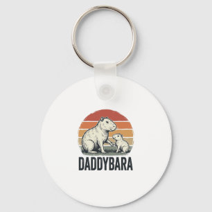 Daddybara Capybara Vintage Sunset Shirt Design_1 Keychain