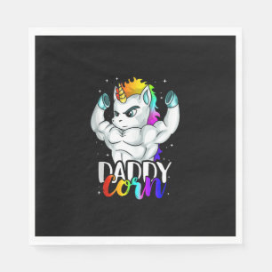 Daddycorn Unicorn Dad Daddy Man Unique Family Chri Napkin