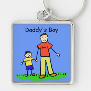 Daddy's Boy Brunette Keychain (Custom Names)