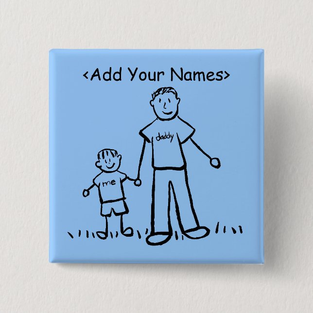 Daddy's Boy Button (Customize Names) (Front)