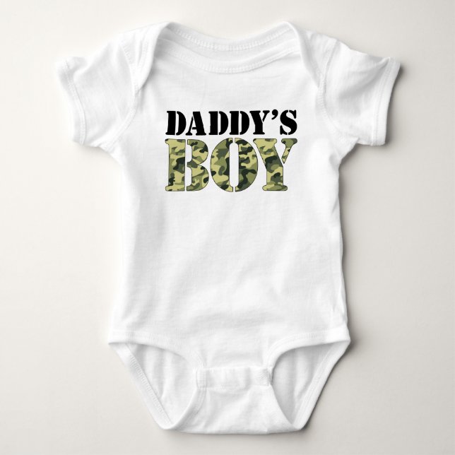 Daddy's Boy Camo Baby Bodysuit (Front)