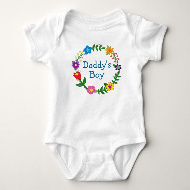 Daddy's Boy in Floral Frame Bodysuit (Front)