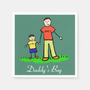 Daddy's Boy Personalized Family Characters Napkin