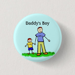 Daddy's Boy Pin Custom Family Character Buttons