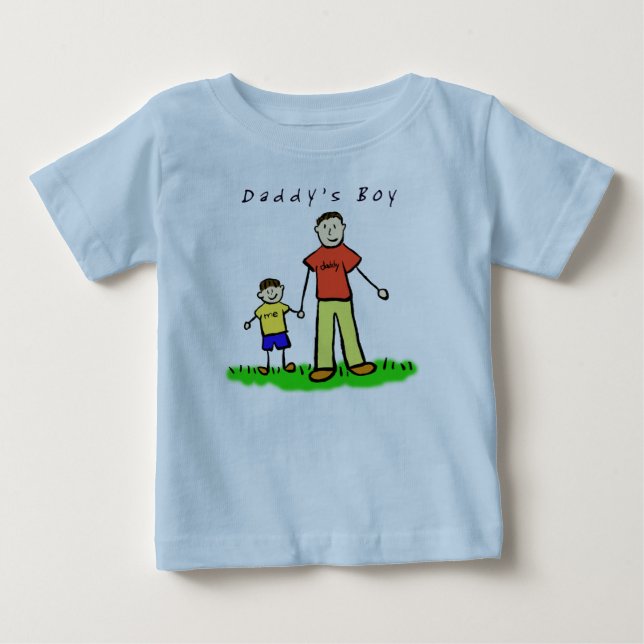 Daddy's Boy T-Shirt (Brunette Drawing Both Sides) (Front)