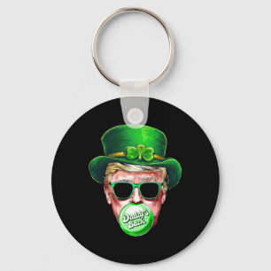Daddy's Ck Trump St Patrick's Day Lucky Shamrock I Keychain