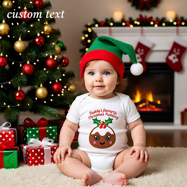 Daddy's Favourite Christmas Pudding Baby Bodysuit (Daddy's Favourite Christmas Pudding Baby Bodysuit)
