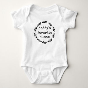 Daddy's Favourite Human with Floral Wreath Baby Bodysuit