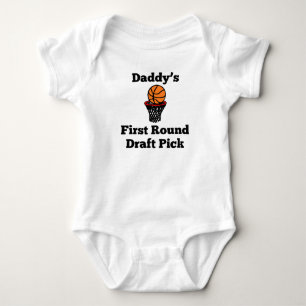 Daddy's First Round Draught Pick Baby Bodysuit