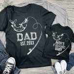 Daddy's Fishing Buddy Fish Matching Son Dad T-Shirt<br><div class="desc">Fishing pole with a fish with a customizable quote "daddy's fishing buddy",  in manly distressed fonts for a child and father matching shirts.</div>