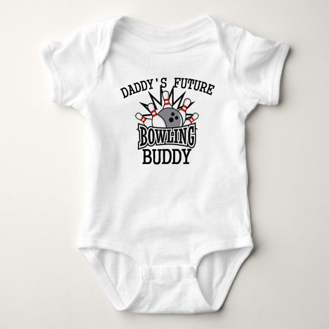 Daddy's Future Bowling Buddy Baby Bodysuit (Front)