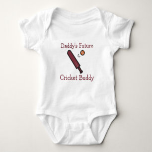 Daddy's Future Cricket Buddy Custom Cricket Baby Bodysuit