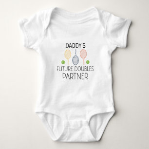 Daddy's Future Doubles Partner Tennis Baby Bodysuit