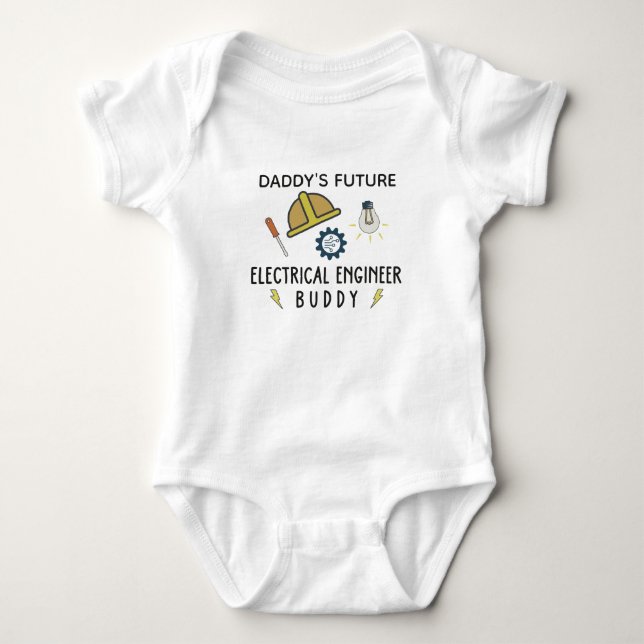 Daddy's Future Electrical Engineer Buddy Wiring Baby Bodysuit (Front)
