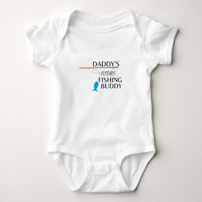 Daddy's future fishing buddy baby bodysuit (Front)