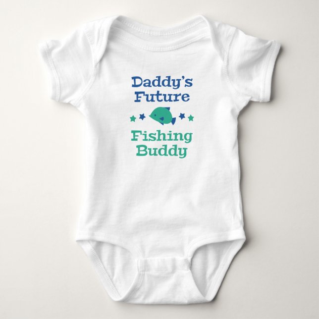 Daddy's Future Fishing Buddy Baby Bodysuit (Front)