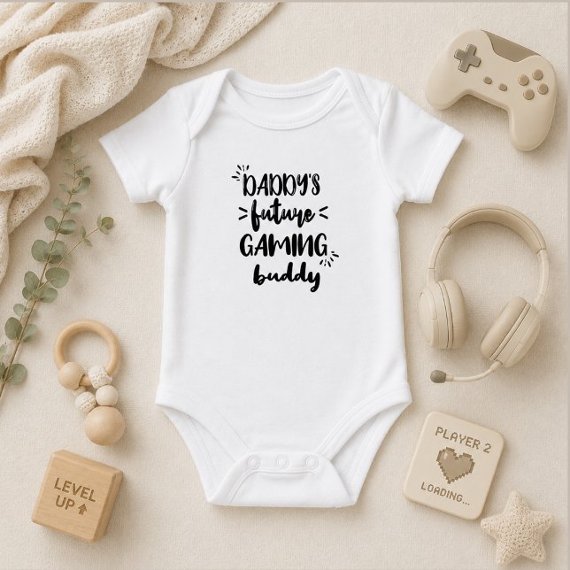 Daddy's Future Gaming Buddy Funny Gamer Dad Baby Bodysuit (Creator Uploaded)