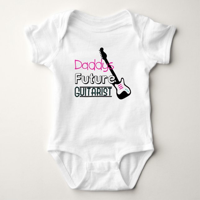 Daddys Future Guitarist Baby Bodysuit (Front)