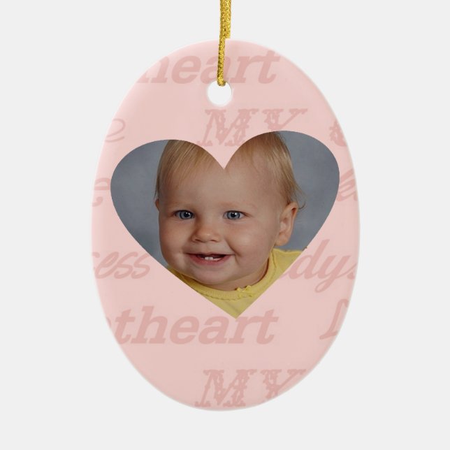 Daddys Girl Babys First Christmas Personalized Ceramic Ornament (Front)