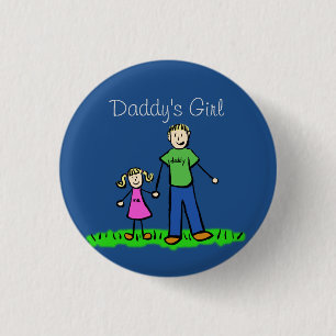 Daddy's Girl Family Art Custom Pendant Buttons