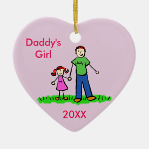 Daddy's Girl Family Character Art Custom Ornament